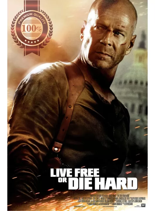 LIVE FREE OR DIE HARD 4 2007 ORIGINAL CINEMA MOVIE FILM PRINT PREMIUM POSTER