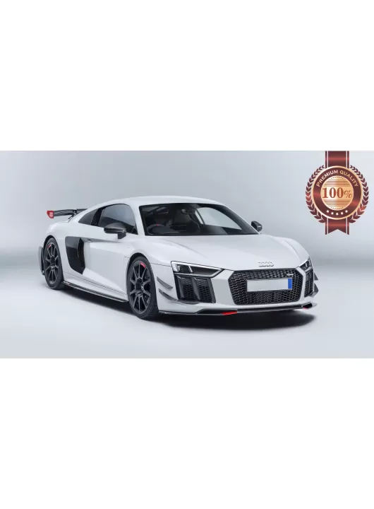AUDI R8 WHITE DREAM SUPER HYPER CAR FRONT RIGHT SIDE PRINT PREMIUM POSTER
