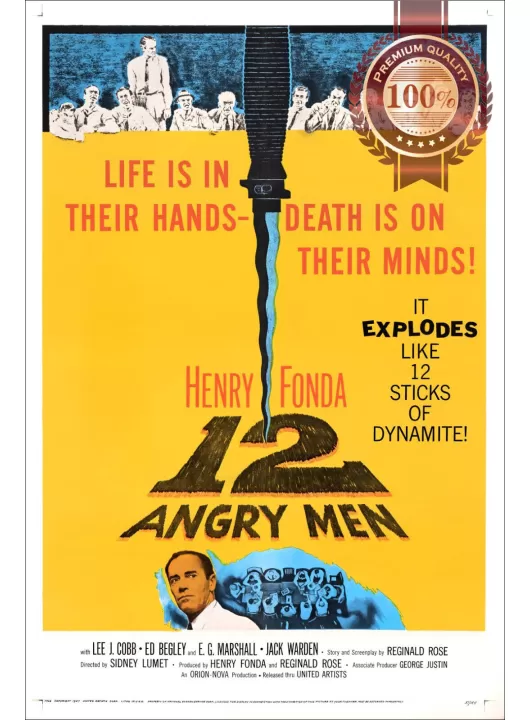 12 ANGRY MEN 1957 50s ORIGINAL CINEMA MOVIE FILM ART PRINT PREMIUM POSTER