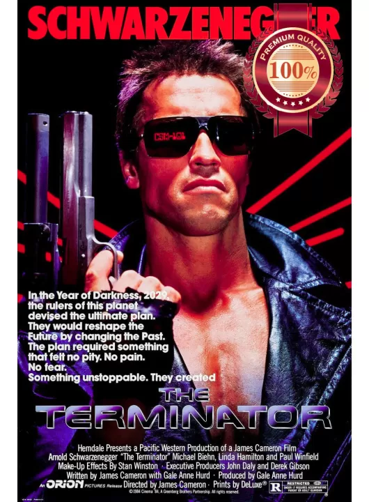 THE TERMINATOR ONE 1 1984 80s ORIGINAL OFFICIAL MOVIE PRINT PREMIUM POSTER