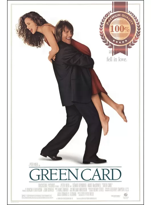 GREEN CARD 1990 90s ORIGINAL MOVIE FILM CINEMA PRINT PREMIUM POSTER GREEN CARD 1990 90s ORIGINAL MOVIE FILM CINEMA PRINT PREMIUM POSTER