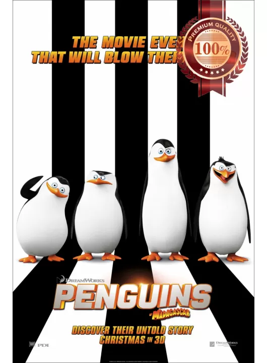 PENGUINS OF MADAGASCAR DREAMWORKS OFFICIAL CINEMA MOVIE PRINT PREMIUM POSTER