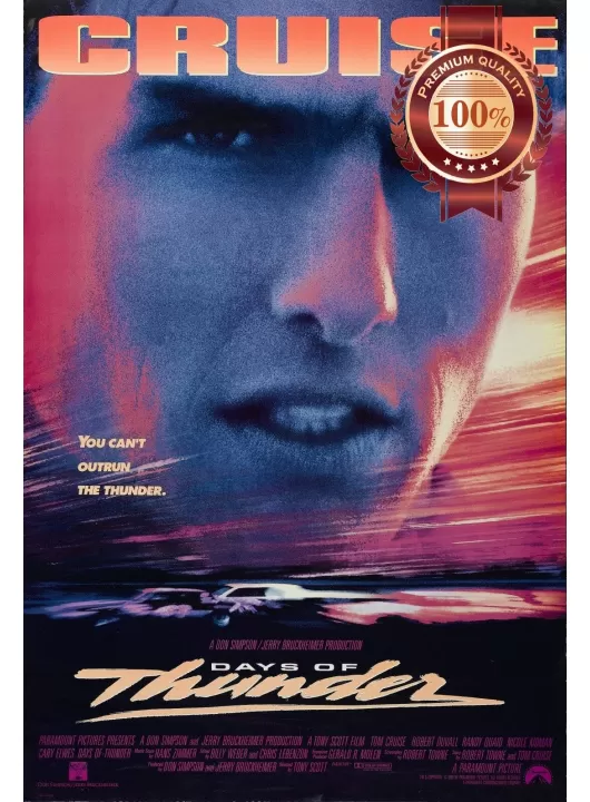 DAYS OF THUNDER 1990 90s TOM CRUISE ORIGINAL MOVIE FILM PRINT PREMIUM POSTER