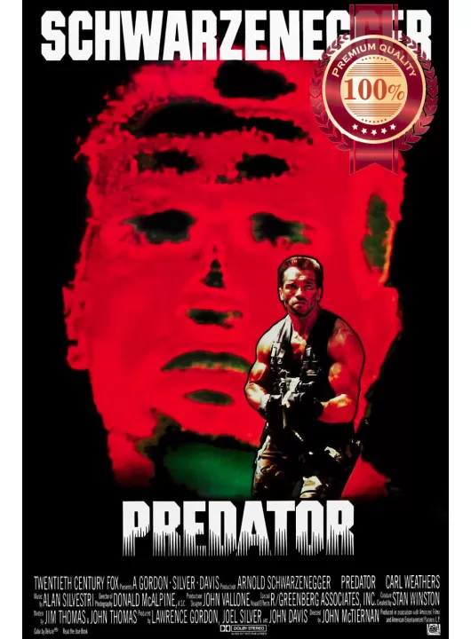 PREDATOR 1 1987 80s SCHWARZENEGGER ORIGINAL FILM MOVIE PRINT PREMIUM POSTER