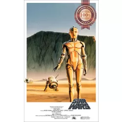 STAR WARS C3PO &amp; R2D2 A NEW HOPE EPISODE 4 MOVIE ORIGINAL PRINT PREMIUM POSTER