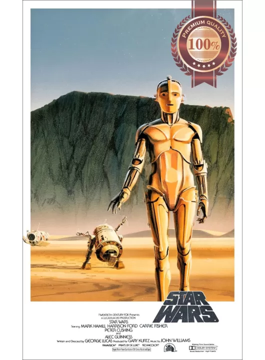 STAR WARS C3PO & R2D2 A NEW HOPE EPISODE 4 MOVIE ORIGINAL PRINT PREMIUM POSTER STAR WARS C3PO & R2D2 A NEW HOPE EPISODE 4 MOVIE ORIGINAL PRINT PREMIUM POSTER