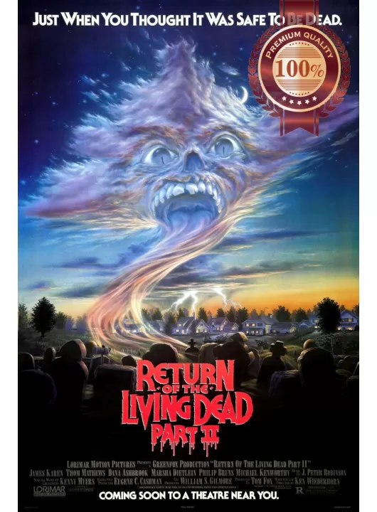 RETURN OF THE LIVING DEAD 2 II 1988 ORIGINAL CINEMA MOVIE PRINT PREMIUM POSTER