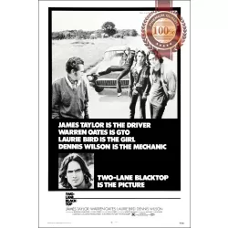 TWO LANE BLACKTOP 1971 70s OFFICIAL ORIGINAL CINEMA MOVIE PRINT PREMIUM POSTER