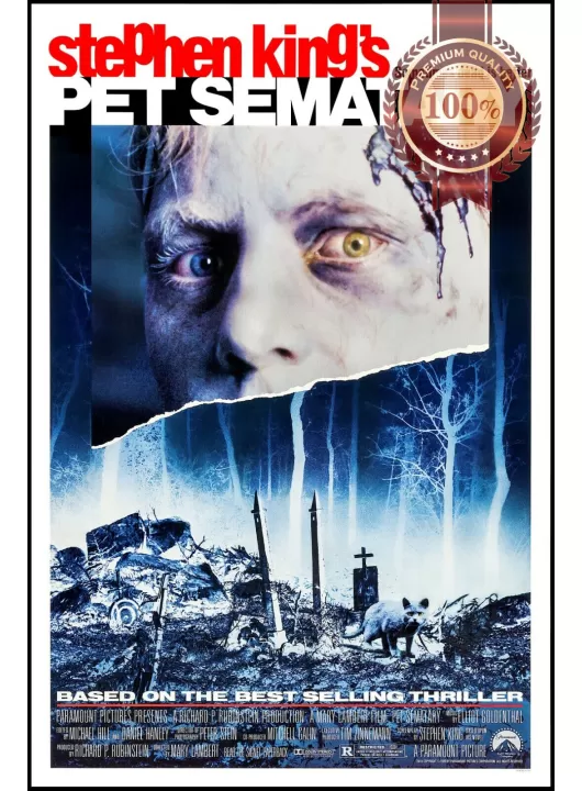 PET SEMATARY 1989 80s OFFICIAL ORIGINAL CINEMA FILM MOVIE PRINT PREMIUM POSTER
