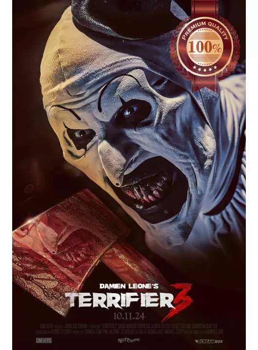 TERRIFIER 3 2024 ORIGINAL REPRO TEASER MOVIE FILM CINEMA PRINT PREMIUM POSTER TERRIFIER 3 2024 ORIGINAL REPRO TEASER MOVIE FILM CINEMA PRINT PREMIUM POSTER