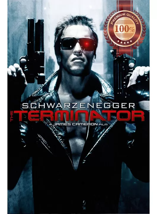 THE TERMINATOR V2 HOLDING GUNS ART ORIGINAL CINEMA MOVIE PRINT PREMIUM POSTER
