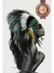 NATIVE AMERICAN HEADDRESS FEMALE ORIGINAL ARTWORK ART PRINT PREMIUM POSTER
