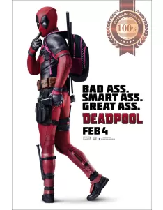DEADPOOL 2016 BAD SMART ASS OFFICIAL ORIGINAL CINEMA MOVIE PRINT PREMIUM POSTER