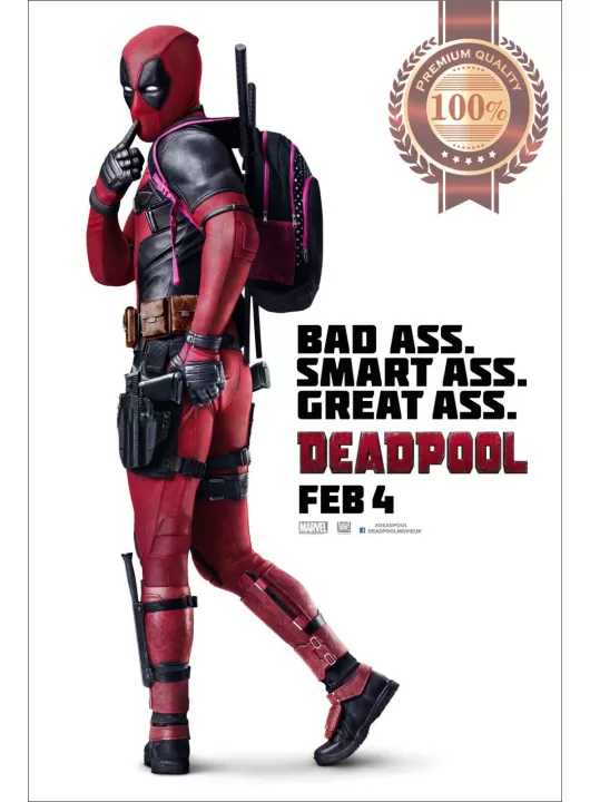 DEADPOOL 2016 BAD SMART ASS OFFICIAL ORIGINAL CINEMA MOVIE PRINT PREMIUM POSTER
