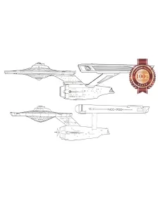 STAR TREK SHIP BLUE PRINTS DIAGRAM NCC-1700 DRAWN PHOTO PRINT PREMIUM POSTER