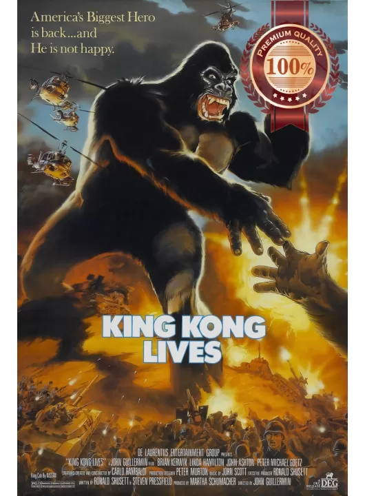 KING KONG LIVES 1986 80s ORIGINAL CINEMA ART FILM MOVIE PRINT PREMIUM POSTER