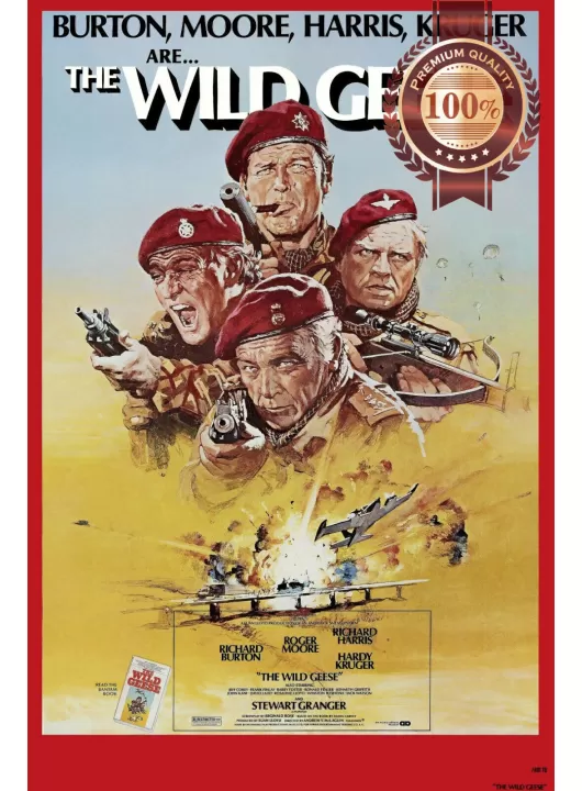 THE WILD GEESE 1978 70 RETRO ORIGINAL CINEMA FILM MOVIE PRINT PREMIUM POSTER THE WILD GEESE 1978 70 RETRO ORIGINAL CINEMA FILM MOVIE PRINT PREMIUM POSTER