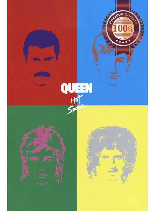 QUEEN HOT SPACE HEADS ART ORIGINAL OFFICIAL MUSIC BAND PRINT PREMIUM POSTER QUEEN HOT SPACE HEADS ART ORIGINAL OFFICIAL MUSIC BAND PRINT PREMIUM POSTER