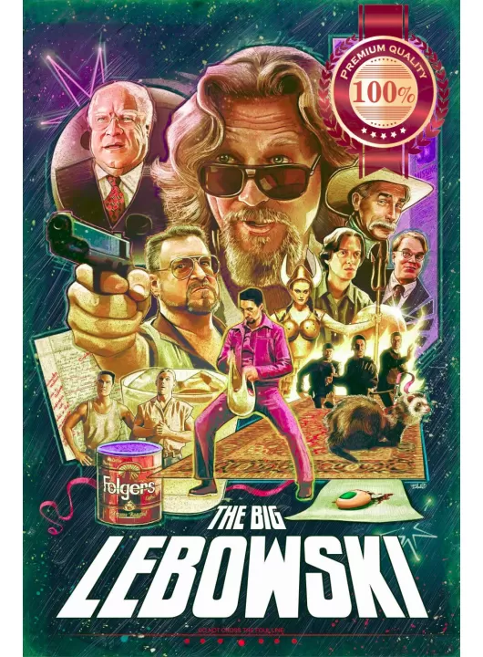 THE BIG LEBOWSKI ORIGINAL PAINTING MOVIE FILM WALL ART PRINT PREMIUM POSTER