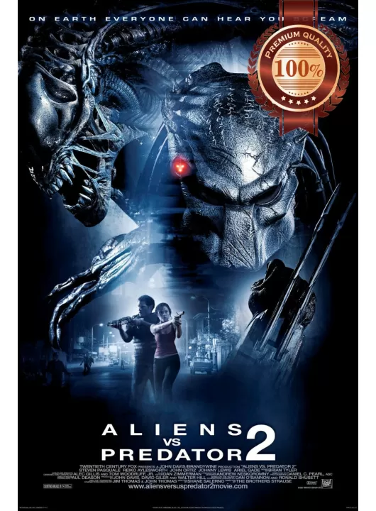 ALIEN VS PREDATOR 2 AVP 2007 OFFICIAL ORIGINAL CINEMA MOVIE PRINT PREMIUM POSTER
