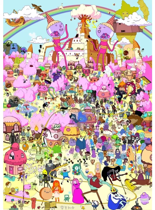 ADVENTURE TIME JAKE FINN AND ALL THE CHARACTERS WALL PRINT PREMIUM POSTER