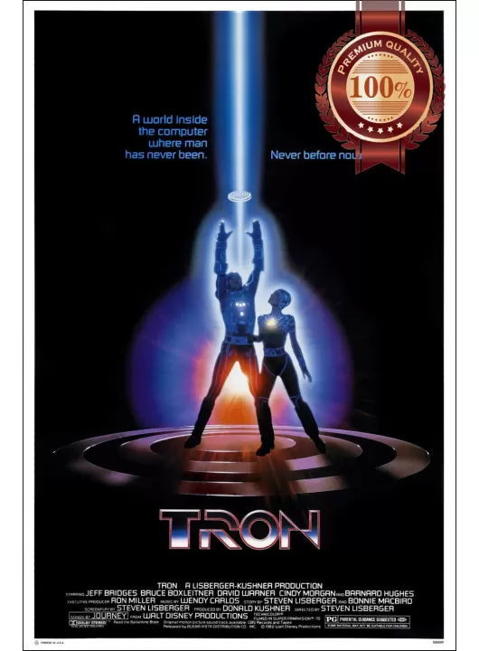 TRON 1982 80s CLASSIC ORIGINAL OFFICIAL CINEMA FILM MOVIE PRINT PREMIUM POSTER