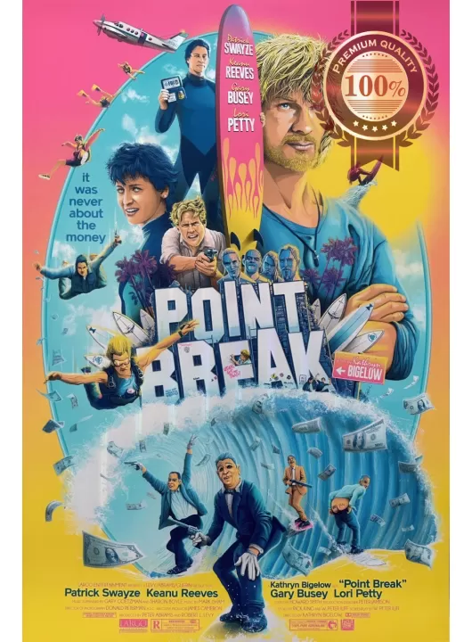 POINT BREAK ART 1991 90s ORIGINAL REPRO MOVIE FILM CINEMA PRINT PREMIUM POSTER