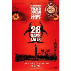 28 DAYS LATER RED ZOMBIE FILM MOVIE ART ORIGINAL CINEMA PRINT PREMIUM POSTER