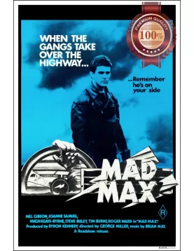 MAD MAX BLUE VERSION 1979 70s ORIGINAL MOVIE FILM CINEMA PRINT PREMIUM POSTER