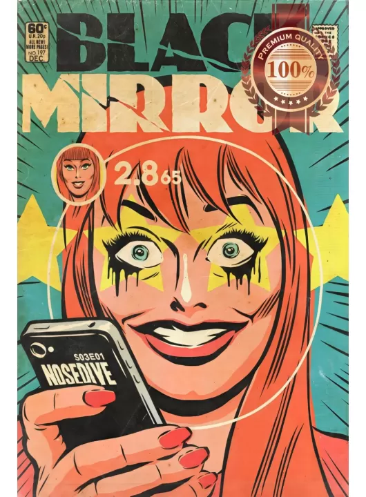BLACK MIRROR NOSEDIVE COMIC STYLE TV NETFLIX SERIES SHOW PRINT PREMIUM POSTER BLACK MIRROR NOSEDIVE COMIC STYLE TV NETFLIX SERIES SHOW PRINT PREMIUM POSTER