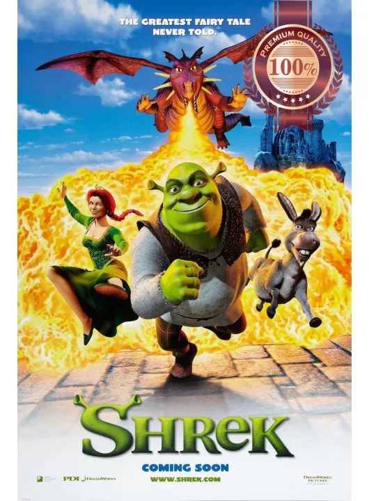 SHREK 1 2001 DRAGON ORIGINAL OFFICIAL CINEMA MOVIE FILM PRINT PREMIUM POSTER