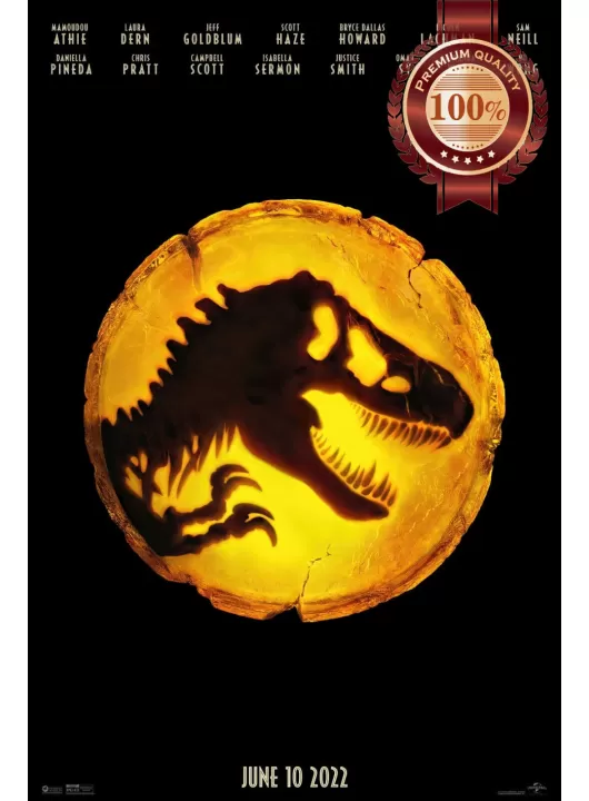 JURASSIC WORLD DOMINION LOGO ORIGINAL OFFICIAL CINEMA MOVIE PRINT PREMIUM POSTER JURASSIC WORLD DOMINION LOGO ORIGINAL OFFICIAL CINEMA MOVIE PRINT PREMIUM POSTER