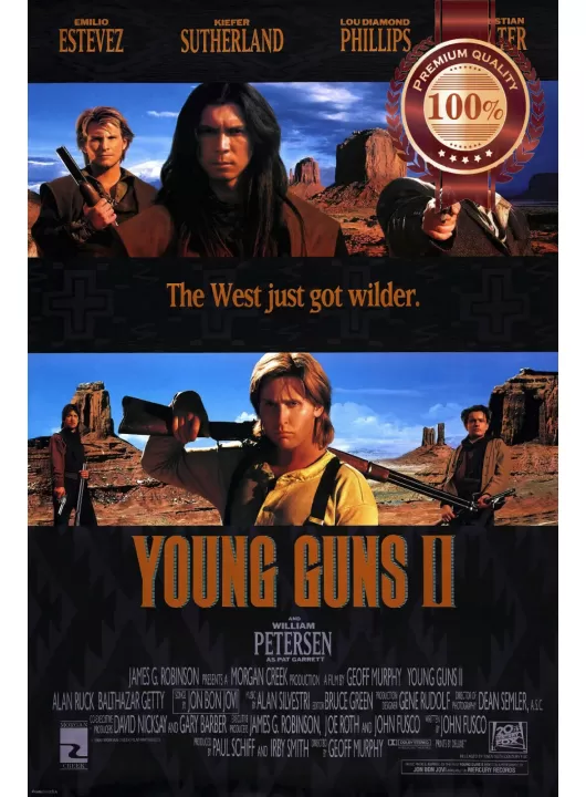 YOUNG GUNS II 2 1990 90s OFFICIAL ORIGINAL CINEMA MOVIE PRINT PREMIUM POSTER YOUNG GUNS II 2 1990 90s OFFICIAL ORIGINAL CINEMA MOVIE PRINT PREMIUM POSTER