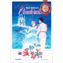 CINDERELLA 1950 50s CARTOON ORIGINAL OFFICIAL CINEMA MOVIE PRINT PREMIUM POSTER