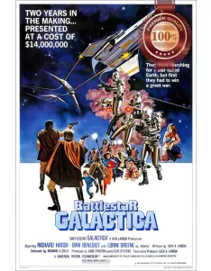 BATTLESTAR GALACTICA 1978 70s ORIGINAL CINEMA MOVIE FILM PRINT PREMIUM POSTER