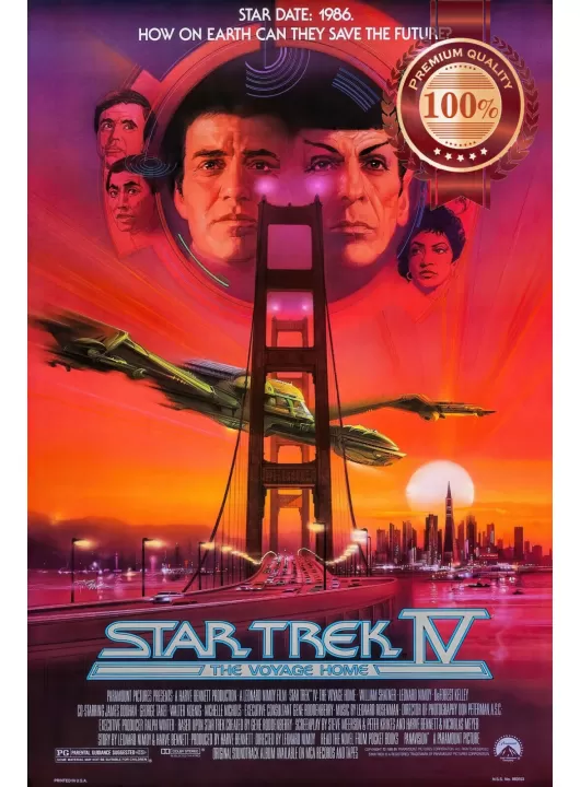 STAR TREK IV THE VOYAGE HOME 1986 80s ORIGINAL CINEMA MOVIE PRINT PREMIUM POSTER