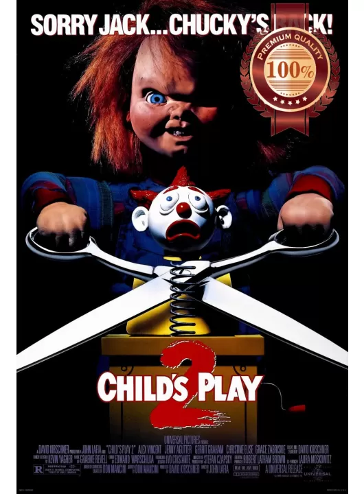 CHILDS PLAY 2 TWO ORIGINAL 90s MOVIE FILM 1990 CHUCKY PRINT PREMIUM POSTER CHILDS PLAY 2 TWO ORIGINAL 90s MOVIE FILM 1990 CHUCKY PRINT PREMIUM POSTER