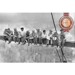 LUNCH ATOP A SKYSCRAPER BEAM GIRDER YORK CITY OLD RETRO PRINT PREMIUM POSTER