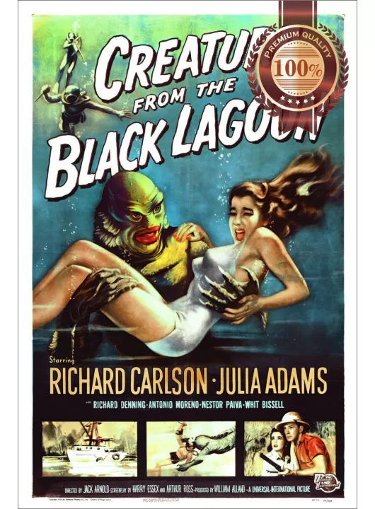 CREATURE FROM THE BLACK LAGOON 1954 50s OFFICIAL ORIGINAL MOVIE PRINT PREMIUM POSTER