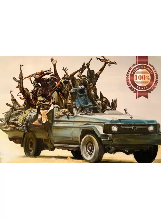 BANKSY DISMALAND COOKIE MONSTER MILITIA ART PAINTING PRINT PREMIUM POSTER BANKSY DISMALAND COOKIE MONSTER MILITIA ART PAINTING PRINT PREMIUM POSTER