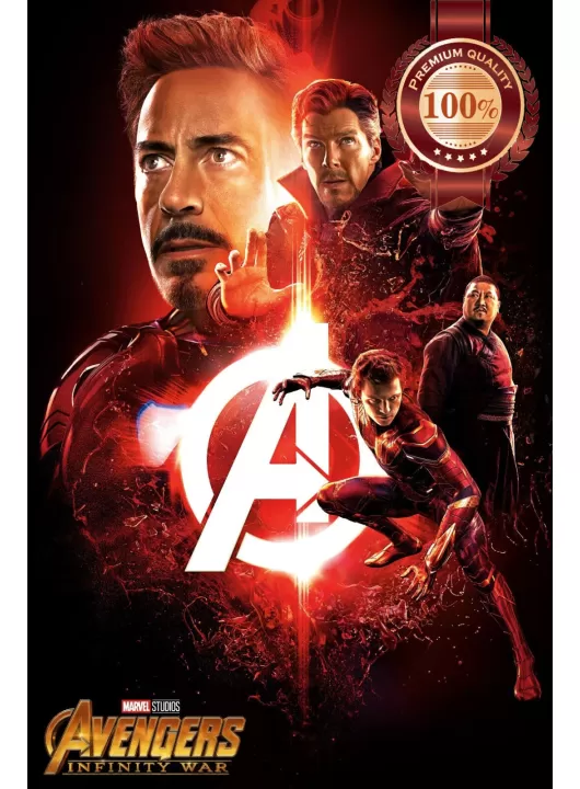 INFINITY WAR HEROES RED AVENGERS CINEMA MOVIE FILM PRINT PREMIUM POSTER