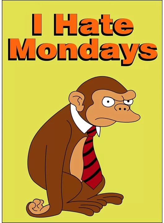 LARGE I HATE MONDAYS MONKEY FUNNY FUTURAMA DEMOTIVATIONAL WALL ART PRINT POSTER