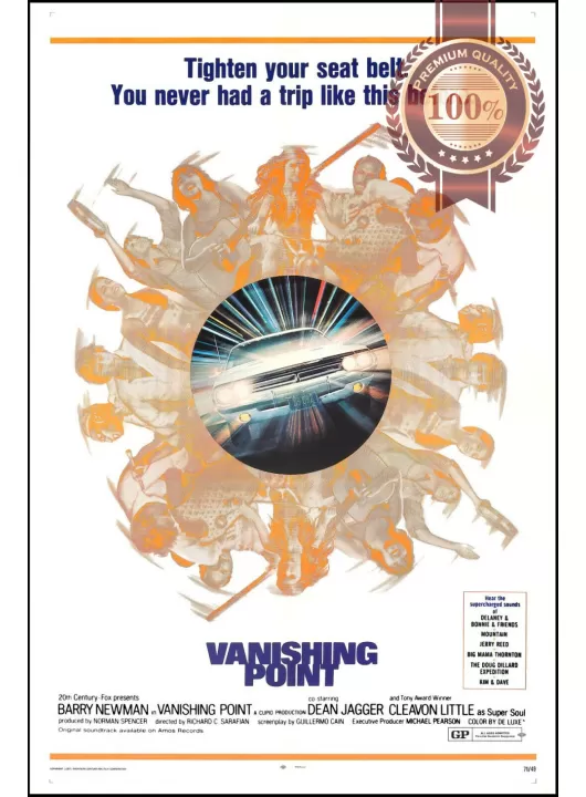 VANISHING POINT 1971 70s OFFICIAL ORIGINAL CINEMA MOVIE PRINT PREMIUM POSTER VANISHING POINT 1971 70s OFFICIAL ORIGINAL CINEMA MOVIE PRINT PREMIUM POSTER
