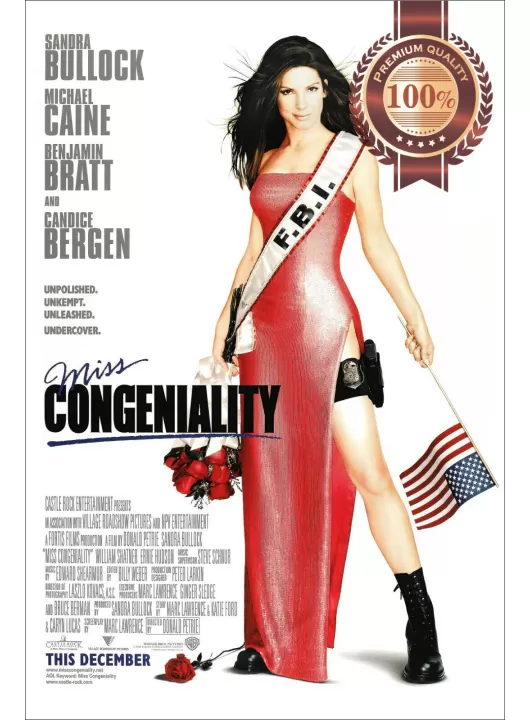MISS CONGENIALITY 2000 OFFICIAL ORIGINAL CINEMA MOVIE PRINT PREMIUM POSTER MISS CONGENIALITY 2000 OFFICIAL ORIGINAL CINEMA MOVIE PRINT PREMIUM POSTER