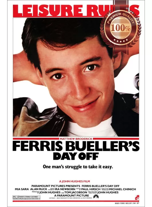 FERRIS BUELLER'S DAY OFF 1986 80s OFFICIAL ORIGINAL CINEMA MOVIE PRINT PREMIUM POSTER