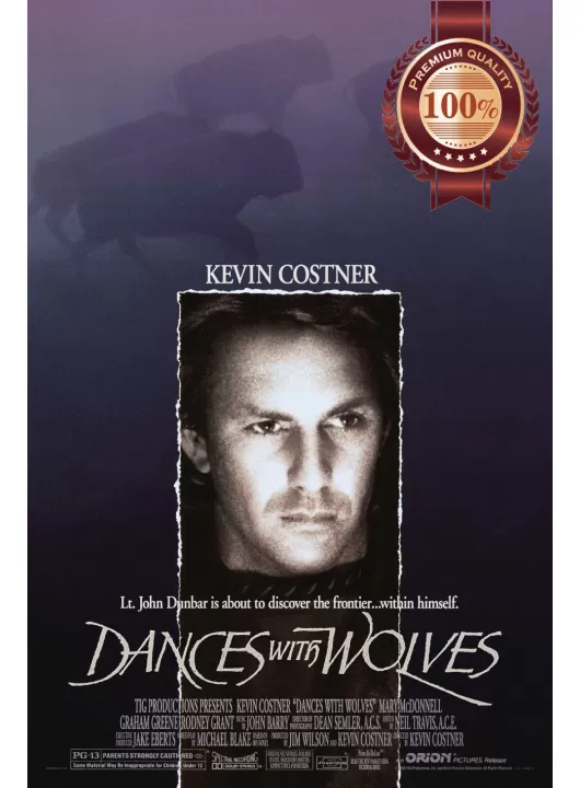 DANCES WITH WOLVES 1990 90s ORIGINAL OFFICIAL CINEMA FILM MOVIE PRINT PREMIUM POSTER DANCES WITH WOLVES 1990 90s ORIGINAL OFFICIAL CINEMA FILM MOVIE PRINT PREMIUM POSTER