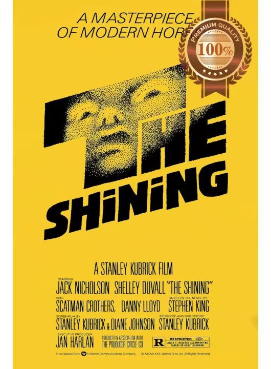 THE SHINING 1980 80s YELLOW OFFICIAL FILM MOVIE ORIGINAL CINEMA PRINT PREMIUM POSTER
