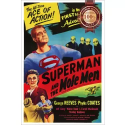 SUPERMAN AND THE MOLE MEN 1951 50s ORIGINAL CINEMA MOVIE PRINT PREMIUM POSTER