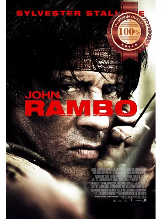 JOHN RAMBO 2008 STALLONE OFFICIAL ORIGINAL CINEMA MOVIE PRINT PREMIUM POSTER JOHN RAMBO 2008 STALLONE OFFICIAL ORIGINAL CINEMA MOVIE PRINT PREMIUM POSTER
