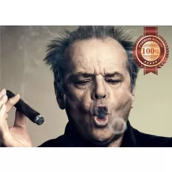 JACK NICHOLSON SMOKING CIGAR FAMOUS PEOPLE WALL ART PRINT - PREMIUM POSTER